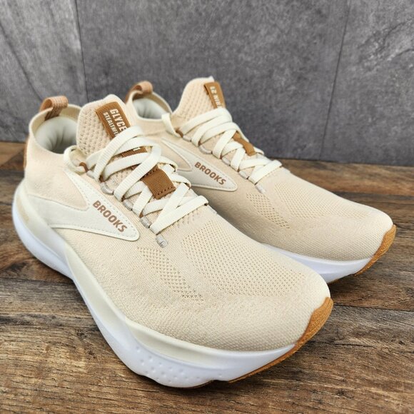 Brooks Glycerin StealthFit 21 Sz 9 Womens Marshmallow Cream Beige Running Shoe - Picture 4 of 13